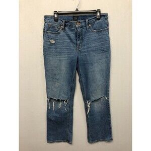 J Crew Women Mid Rise Flare Crop Jeans Size 29 Blue Denim B307 -4